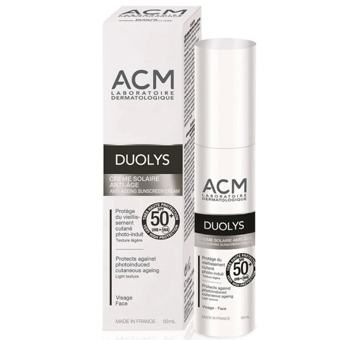 Cremă de protecție solară Laboratoire ACM Duolys, pentru față, antiîmbătrânire, SPF 50+, 50 ml