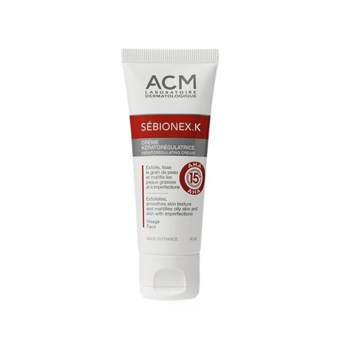 Cremă exfoliantă Laboratoire ACM Sébionex.K, pentru ten gras și cu imperfecțiuni, AHA 15%, 40 ml