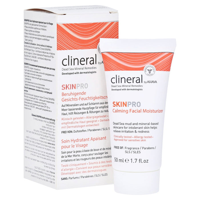 Cremă hidratantă de față Ahava Clineral SkinPro, calmantă, pentru piele sensibilă, 50 ml