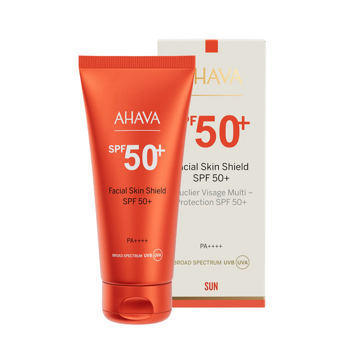 Loțiune de față Ahava Facial Skin Shield, SPF 50+, protecție UVA/UVB, 50 ml