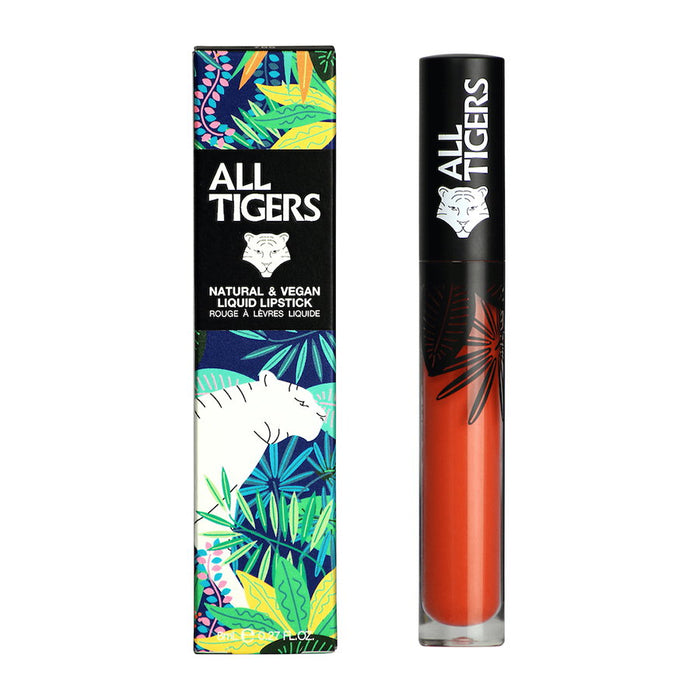 Ruj lichid All Tigers, natural și vegan, mat, nuanța 785 Ascultă-mă răcnind, 8 ml