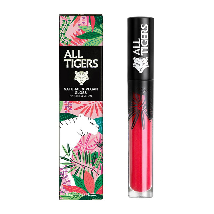 Luciu de buze All Tigers Natural & Vegan, nuanța 801 Trăiește cu pasiune, natural și vegan, 8 ml