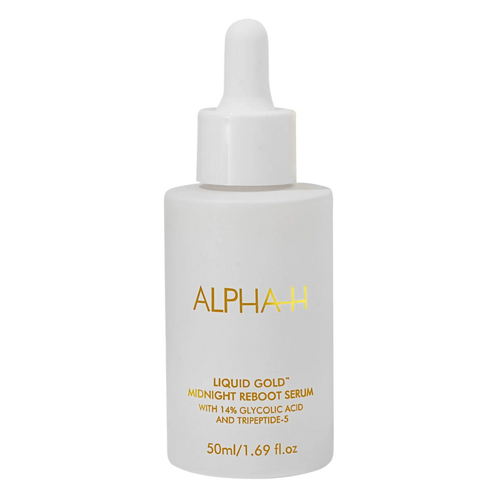 Ser de față Alpha-H Liquid Gold Midnight Reboot, exfoliant, cu acid glicolic 14%, de noapte, 50 ml