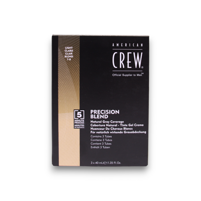Vopsea semi-permanentă de păr American Crew Precision Blend, nuanța 7-8 Light, 3 x 40 ml