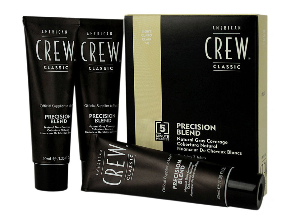 Vopsea semi-permanentă de păr American Crew Precision Blend, nuanța 7-8 Light, 3 x 40 ml
