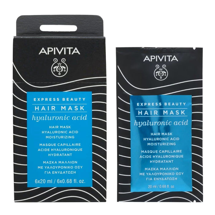 Mască de păr Apivita Hyaluronic Acid, hidratantă, 20 ml