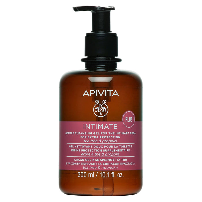 Gel de spălare intimă Apivita Intimate Plus, curățare delicată, cu arbore de ceai și propolis, 300 ml