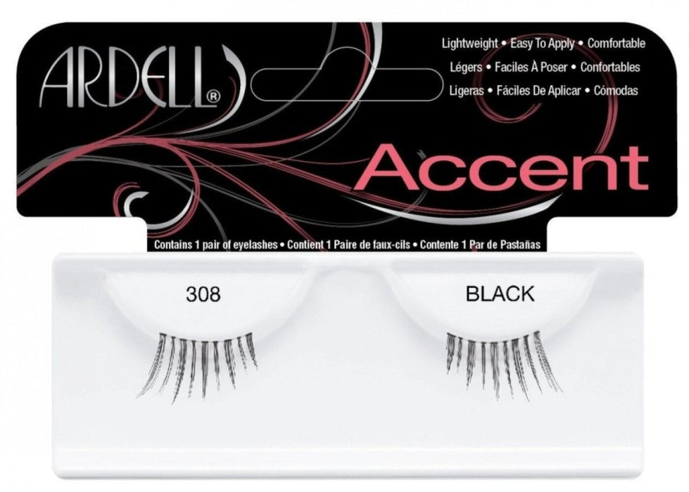 Gene false Ardell Accent, 308, negre, 1 pereche