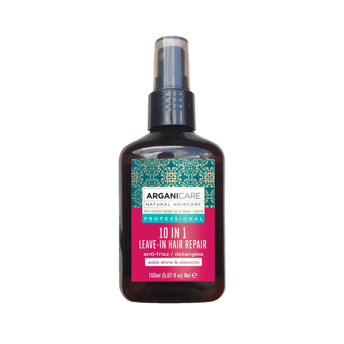 Tratament spray pentru păr Arganicare 10 in 1 Keratin, fără clătire, anti-frizz și pentru descurcare, 150 ml