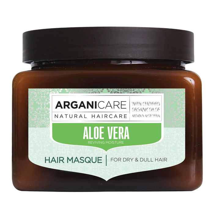 Mască de păr Arganicare Aloe Vera, hidratantă și reparatoare, pentru păr uscat și tern, 500 ml