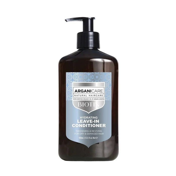 Balsam de păr fără clătire Arganicare Biotin, hidratant și revitalizant, pentru păr uscat și deteriorat, 400 ml