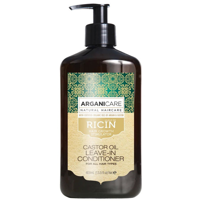 Balsam de păr fără clătire Arganicare Ricin, pentru stimularea creșterii, pentru toate tipurile de păr, 400 ml