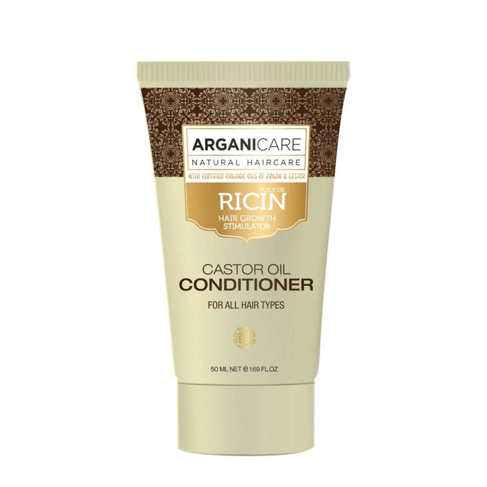 Balsam de păr Arganicare Castor Oil, pentru stimularea creșterii, pentru toate tipurile de păr, 50 ml
