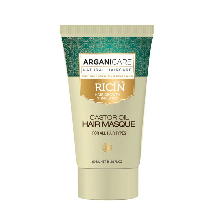 Mască de păr Arganicare Castor Oil, pentru stimularea creșterii, pentru toate tipurile de păr, 50 ml