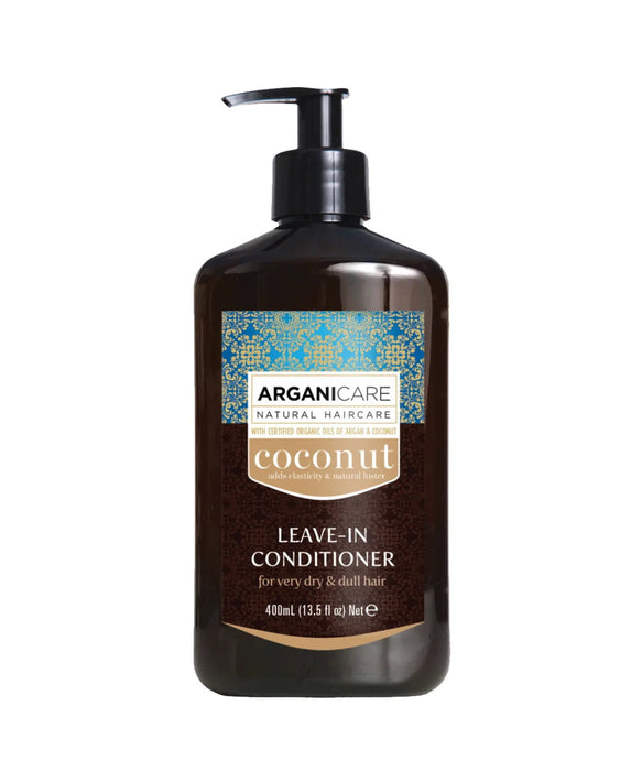 Balsam de păr fără clătire Arganicare Coconut, pentru păr foarte uscat și tern, îmbunătățește elasticitatea, 400 ml
