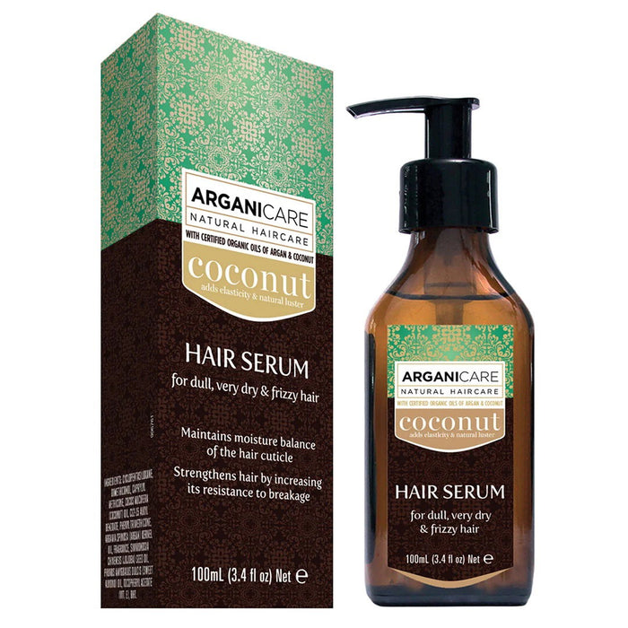 Ser pentru păr Arganicare Coconut, fortifiant și hrănitor, pentru păr tern, foarte uscat și rebel, 100 ml