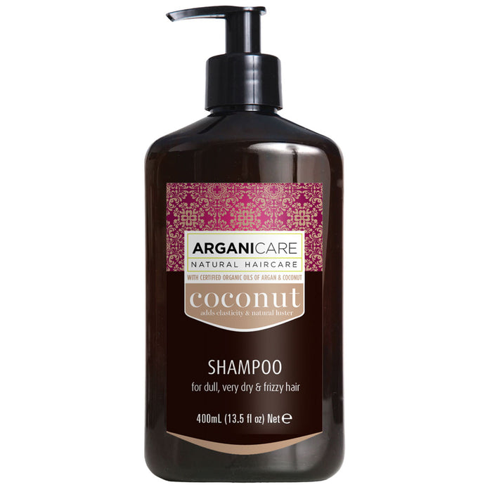 Șampon Arganicare Coconut, hrănitor și hidratant, pentru păr tern, foarte uscat și cu tendință de încrețire, 400 ml