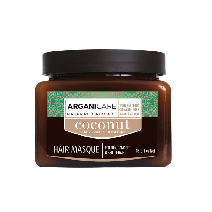 Mască de păr Arganicare Coconut, hidratantă și hrănitoare, pentru păr subțire, deteriorat și fragil, 500 ml