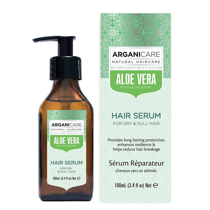 Ser pentru păr Arganicare Aloe Vera, reparator, pentru păr uscat și tern, 100 ml