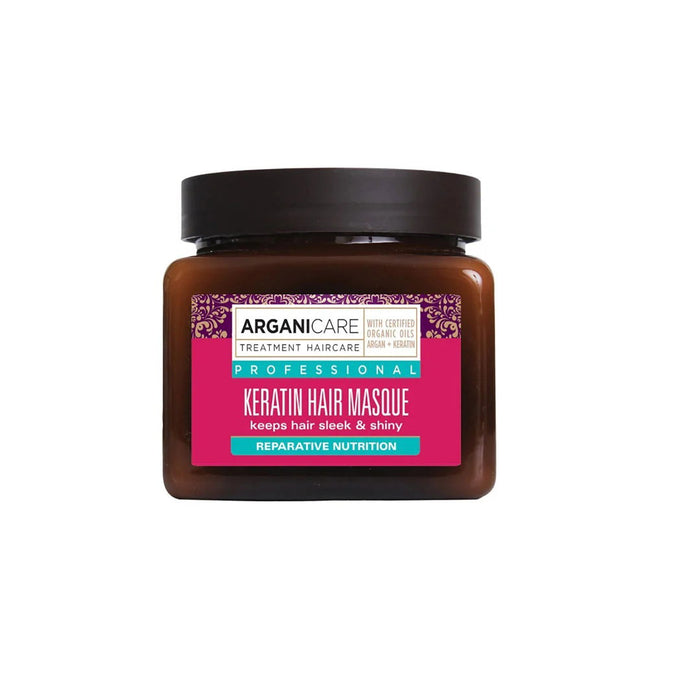 Mască de păr Arganicare Keratin, hrănitoare și reparatoare, 500 ml
