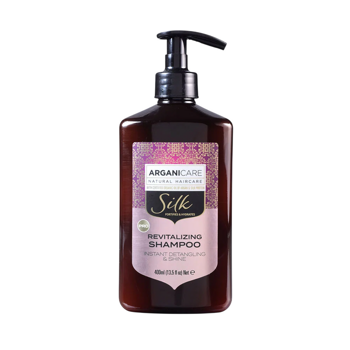 Șampon Arganicare Silk Protein, revitalizant, hidratant și hrănitor, 400 ml