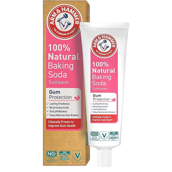 Pastă de dinți Arm & Hammer Gum Protect, cu bicarbonat de sodiu 100% natural, pentru protecția gingiilor, 75 ml