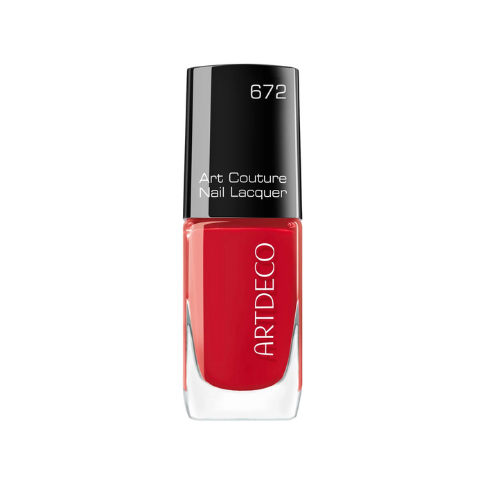 Lac de unghii ArtDeco Art Couture, vegan, efect lucios și vinil, nuanța 672 Flacără, 10 ml