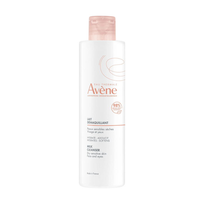 Lapte demachiant Avene Les Essentiels, pentru față și ochi, pentru piele sensibilă și uscată, 100 ml