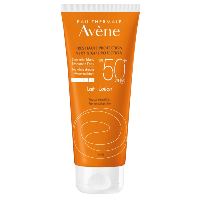 Loțiune de protecție solară Avene Sun Care, SPF 50+, rezistentă la apă, pentru piele sensibilă, 100 ml