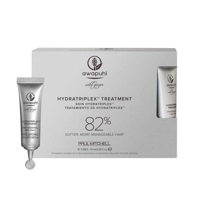 Set tratament fără clătire pentru păr Awapuhi Wild Ginger By Paul Mitchell Hydratriplex, hidratant, 10 x 10 ml