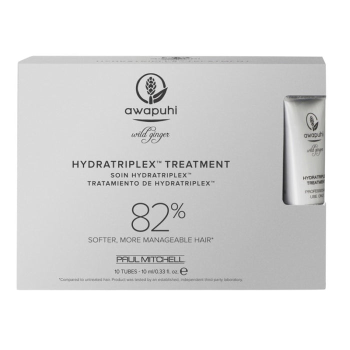 Set tratament fără clătire pentru păr Awapuhi Wild Ginger By Paul Mitchell Hydratriplex, hidratant, 10 x 10 ml