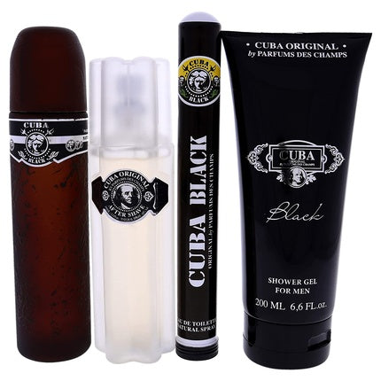Set cadou Cuba Black pentru bărbați, 4 piese, negru
