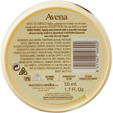 Cremă hidratantă Instituto Español Avena 50 ml