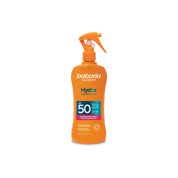 Spray pentru protecție solară Babaria Hydra Fotoprotector, hidratant, SPF 50, 200 ml