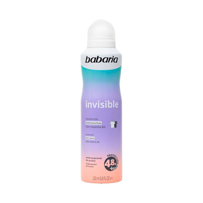 Deodorant spray Babaria Invisible, antiperspirant, protecție 48 h, pentru femei, 200 ml
