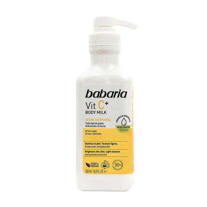 Lapte de corp Babaria Vit C+, iluminator, pentru toate tipurile de piele, 500 ml