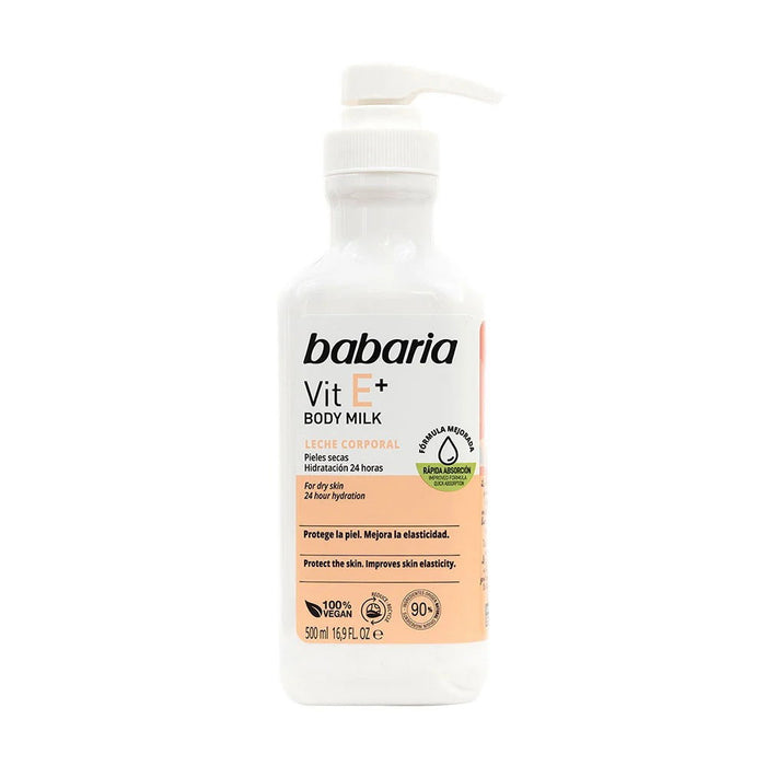 Lapte de corp Babaria Vitamin E, pentru piele uscată, hidratare 24 h, 500 ml