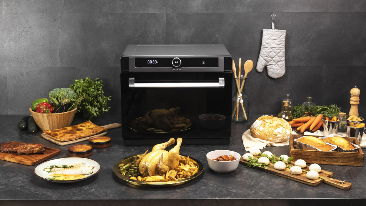 Cuptor cu abur Cecotec Bake&Steam 4000 Combi Gyro, 40 l, 2400 W, 7 funcții, negru