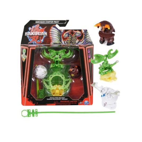 Set de joacă SpinMaster Bakugan Starter Pack, Nillious, Titanium Dragonoid și Bruiser, 6+ ani