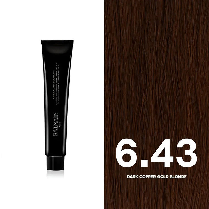 Vopsea permanentă de păr Balmain Professionnel Couleurs Couture, nuanța 6.43 Dark Copper Gold Blonde, 60 ml