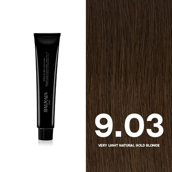 Vopsea permanentă de păr Balmain Professionnel Couleurs Couture, nuanța 9.03 Very Light Natural Gold Blonde, 60 ml