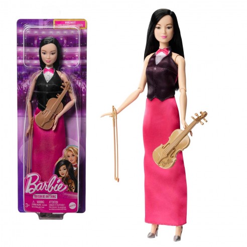 Păpușă Mattel Barbie Career, violonistă, cu vioară și arcuș, 3+ ani