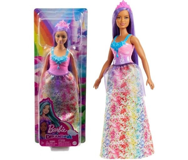 Păpușă Mattel Barbie Dreamtopia, prințesă cu păr mov, 3+ ani