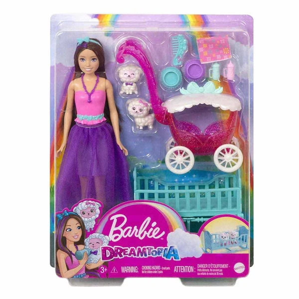 Set de joacă Mattel Barbie Dreamtopia, Skipper Babysitter cu oițe, 3+ ani