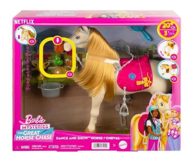 Cal cu sunete Mattel Barbie Mysteries: The Great Horse Chase, Dance and Show Horse, 3+ ani