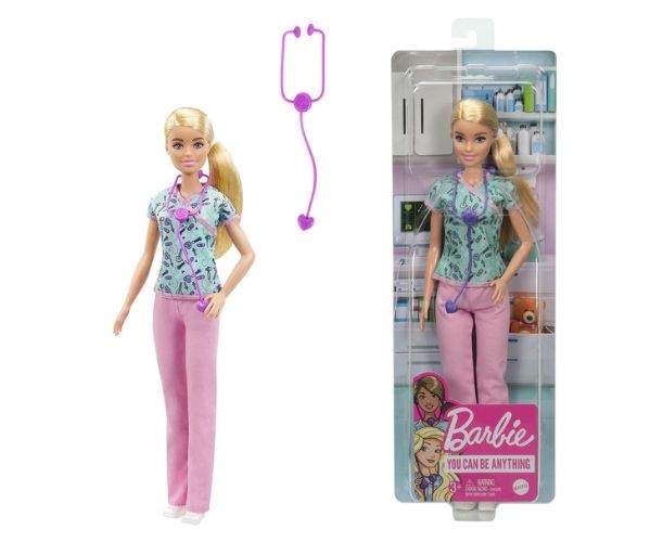 Păpușă Mattel Barbie Careers, Asistentă medicală, cu stetoscop, 3+ ani