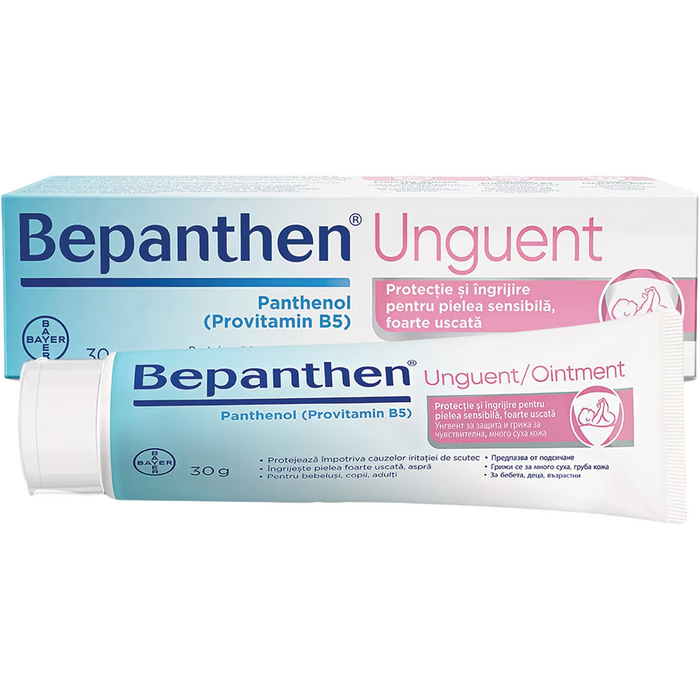 Unguent Bayer Bepanthen, cu pantenol, pentru zona scutecului, 30 g
