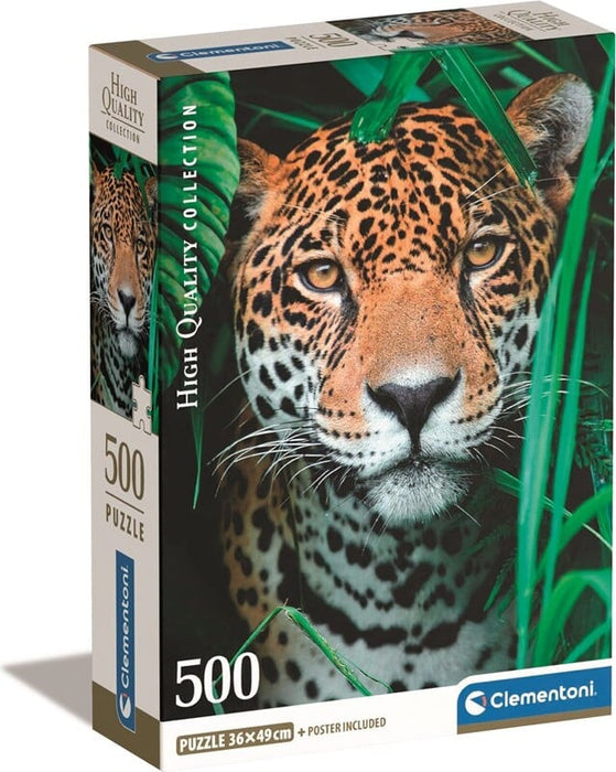 Puzzle Clementoni Compact, Jaguar in the Jungle, 500 piese, 36 × 49 cm