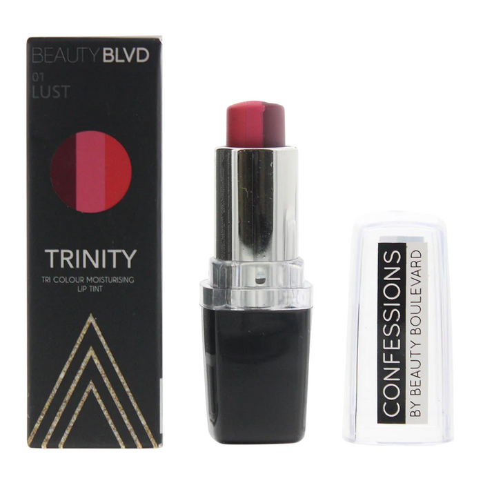 Ruj cremos Beauty Blvd Trinity Tri Colour, hidratant, nuanța 01, 8 g