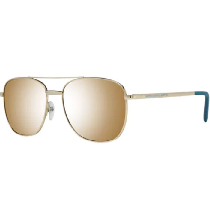 Ochelari de soare Benetton, ramă aurie, lentile maro